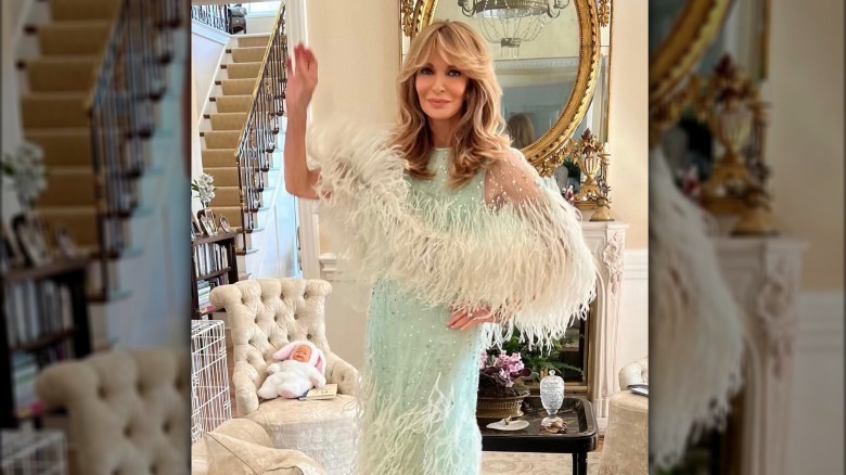 Jaclyn Smith wearing Monique Lhuillier gown for her son's wedding day