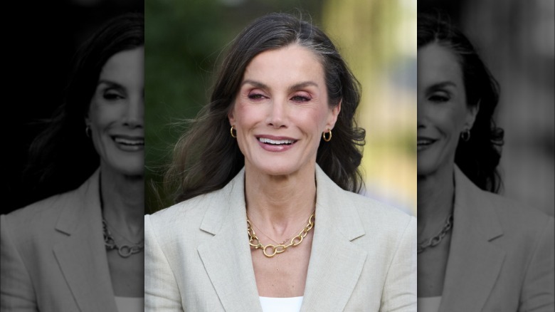Queen Letizia smiles as she attends an event in 2026