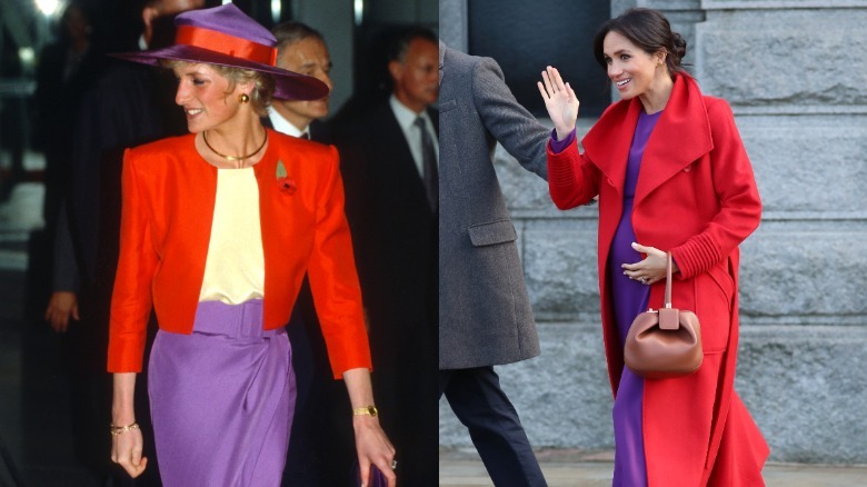 Princess Diana in Hong Kong in 1989; Meghan Markle in Hamilton Square in 2019