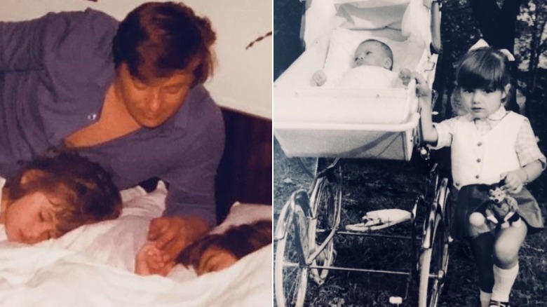 Split image of throback photos of Melania Trump and Ines Knauss