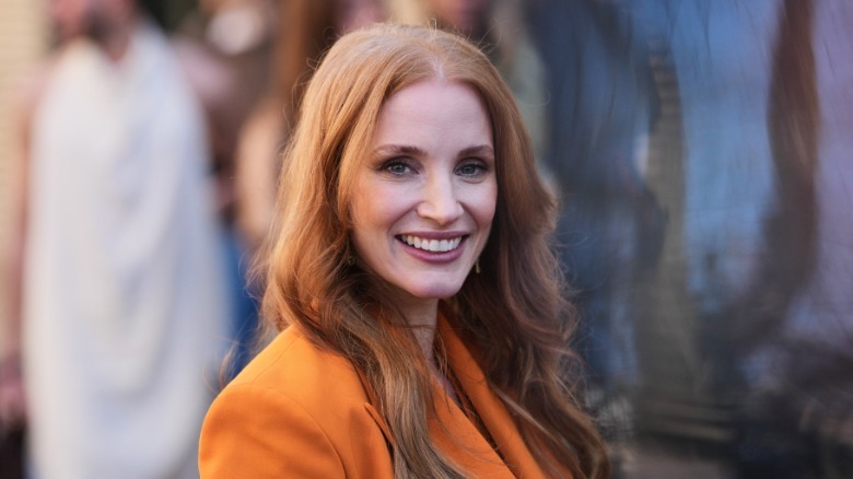 Jessica Chastain is seen outside Zimmermann during Day Eight of Paris Fashion Week - Womenswear Fall/Winter 2026/2027 on March 09
