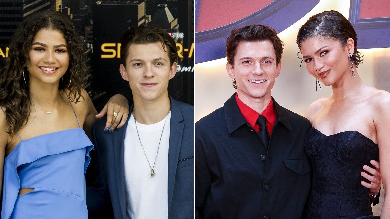 Side-by-side pics of Zendaya and Tom Holland