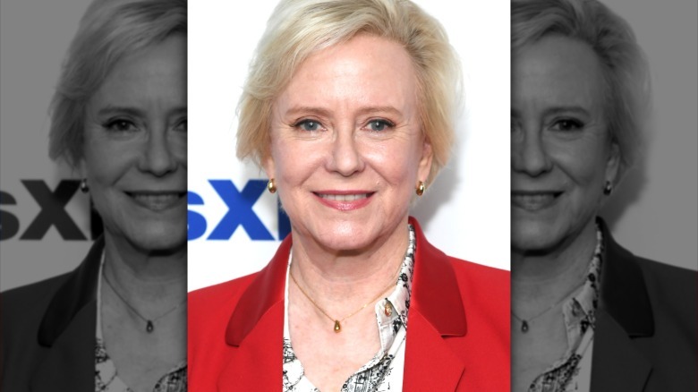 Eve Plumb smiles on the red carpet in 2026