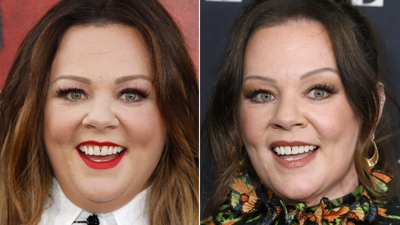 Before and after photos of Melissa McCarthy weight transformation