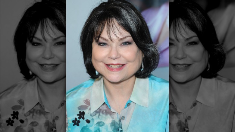 Delta Burke pictured in smiling in 2020