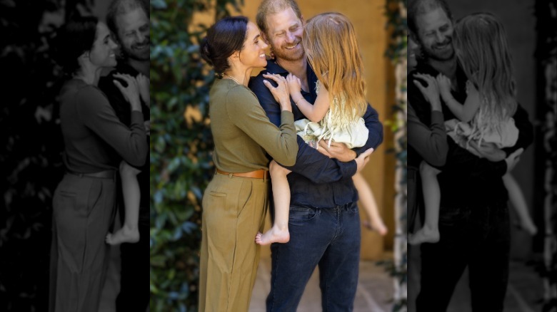 Meghan Markle and Prince Harry with their daughter Lilibet